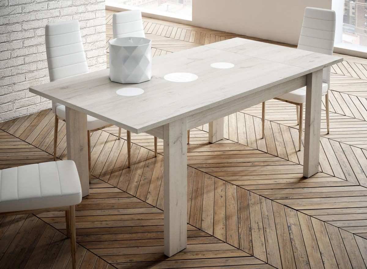 Mesa Comedor mesa de salon extensible rectangular con detalles decorativos en forma de circulos. cerrada 140↔ x 90 x 74↕ cm. acabados .- amazona, artíco, blanco, cambrian. cristales .- elegir en el muestrario de colores   medidas: 140 cm  más opciones de colores disponibles  mesa salon. Modelo MCO-132