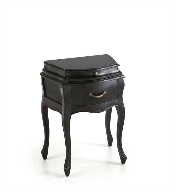  mesita vintage negra 2 cajones 57x40x70. Modelo 148152