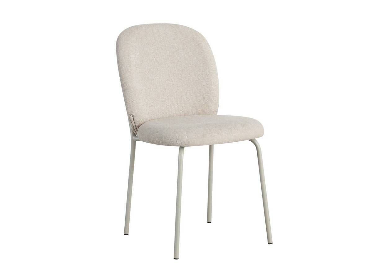  silla kloe pata blanca con tapizado en beige. Modelo KLOE-BEIGE-BLANCO