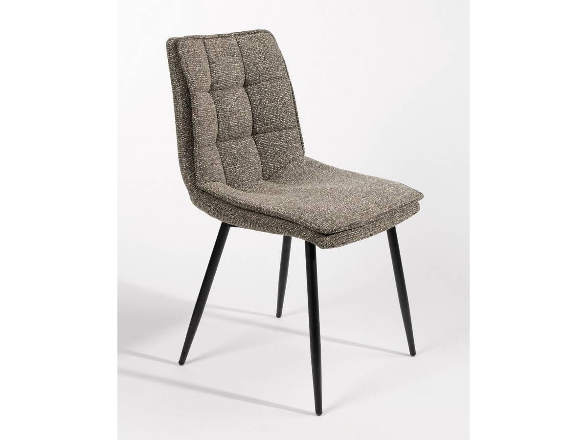  silla parma con tapizado antracita y patas metálicas negras. Modelo BGL-PARMA