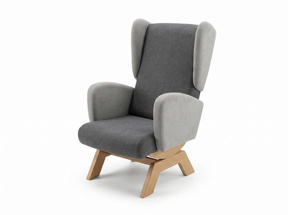  sillón balancín gris bicolor. Modelo BR-BALANCIN-15