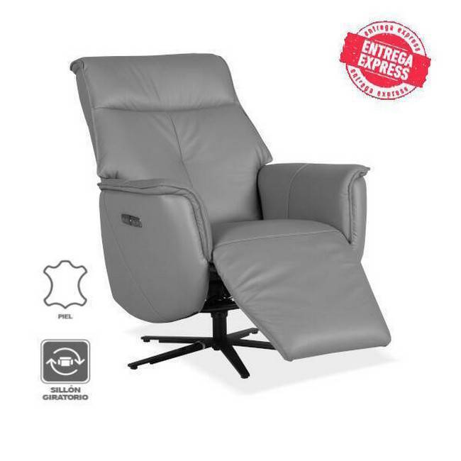 sillon modelo  gatlin piel  color  gris giratorio y relax motor electrico. Modelo 10145019000146