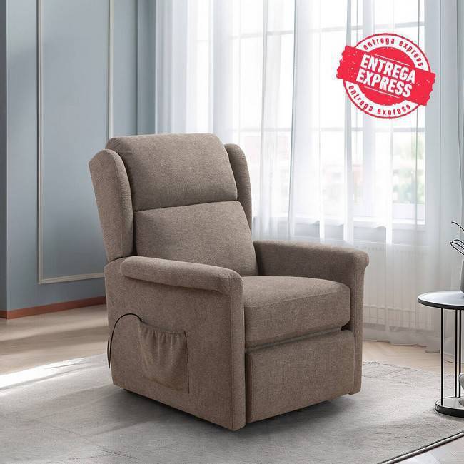  sillon relax modelo  kamba powerlift tela  color  marron. Modelo 10145046000039