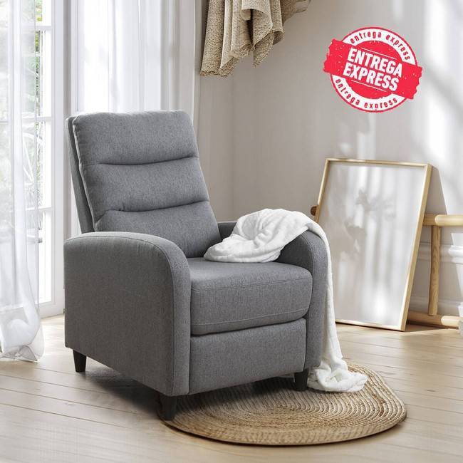  sillon relax modelo  lunda powerlift tela  color  gris. Modelo 10145046000038