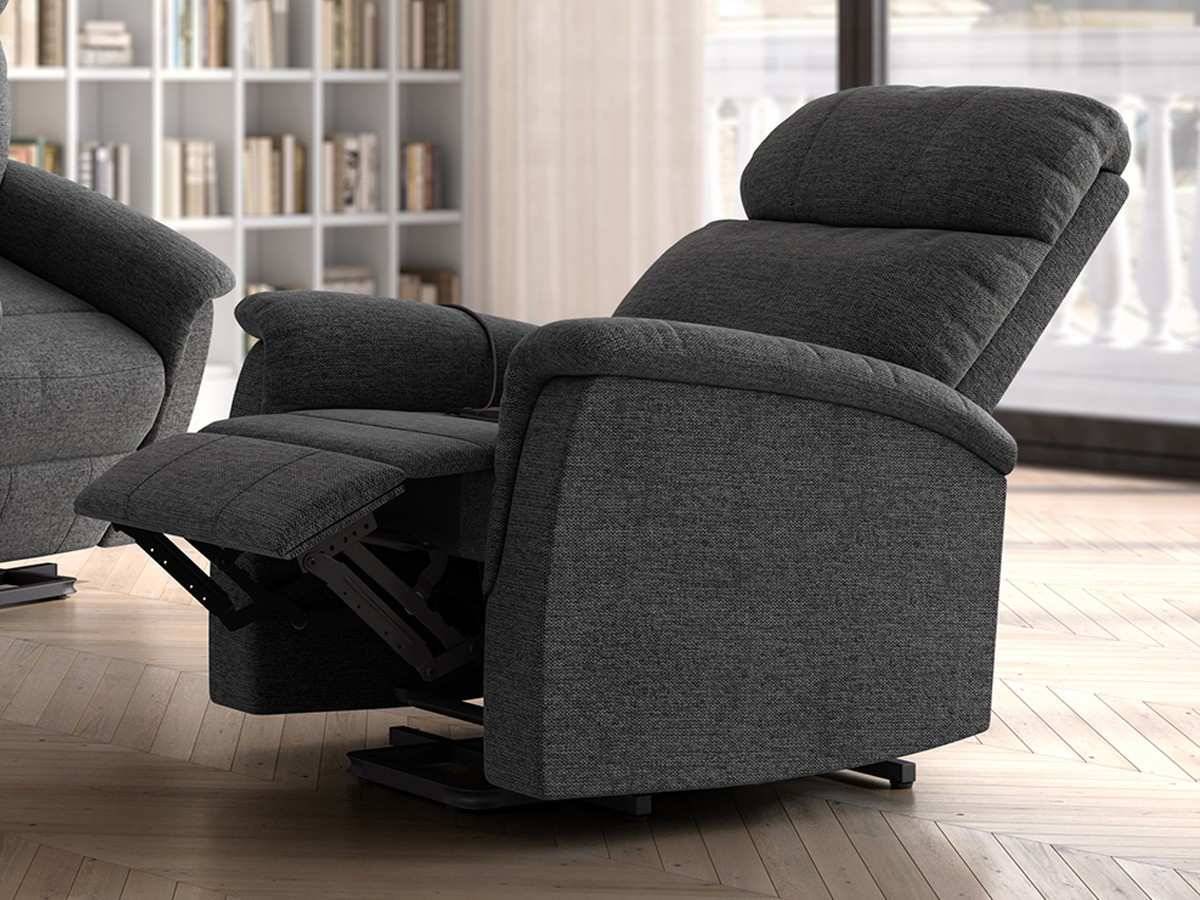  sillón relax de palanca manual, estructura de hierro, asiento con muelles. acabados en gris, perla, pizarra o tierra. . Modelo MANUAL-MIA