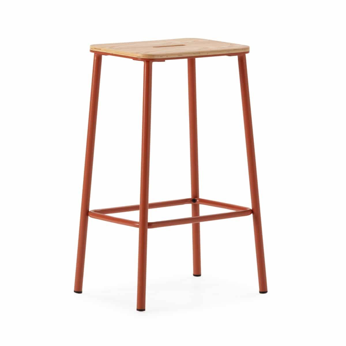  taburete abba roble-pata teja 2p-caja. Modelo 19002