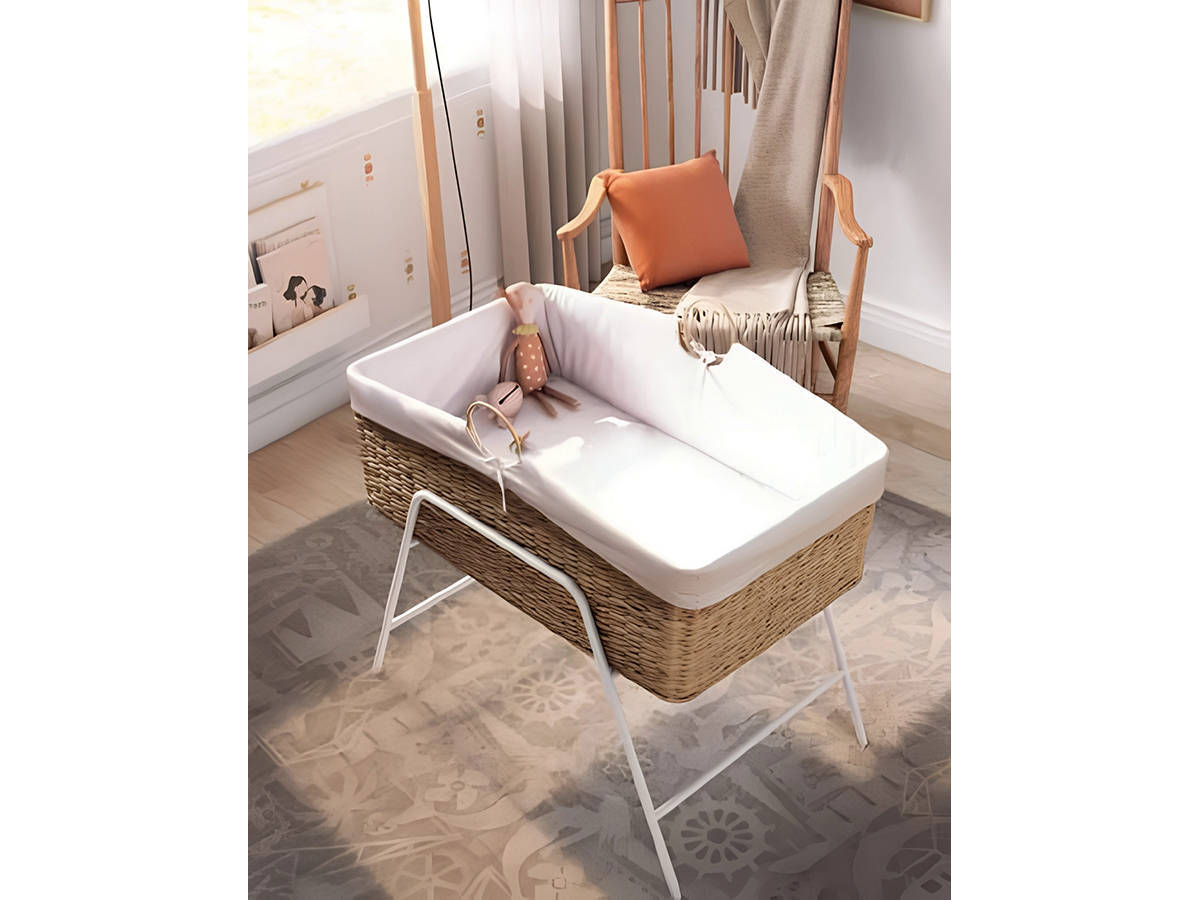 Habitacion Infantil cuna elemental 120 con patas cilíndricas de madera. Modelo BAMBOO-02, imagen 2