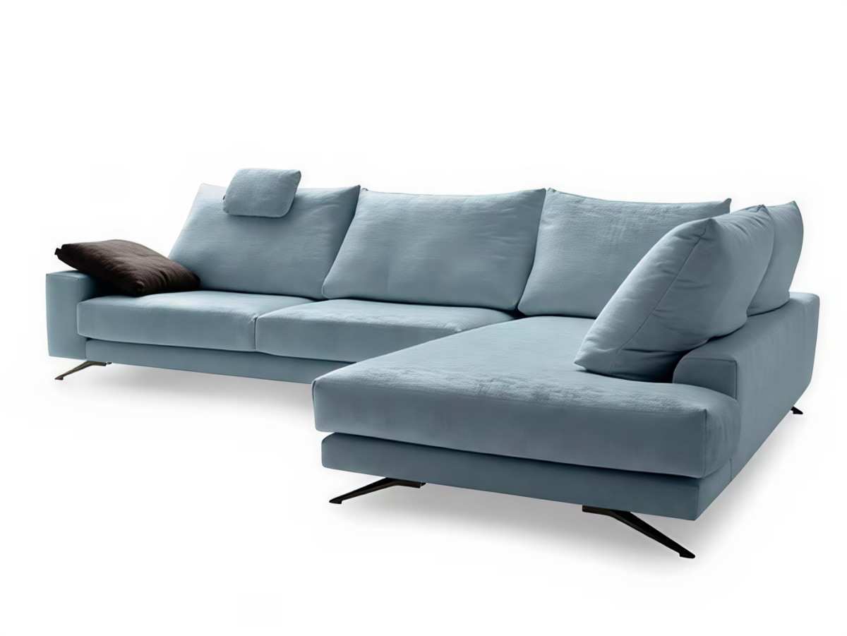  el sofá bimba de la nueva colección presenta una estructura de madera de pino y un recubrimiento de espuma de poliuretano de 1,5 cm para mayor comodidad. los almohadones del asiento están fabricados con asiento hr 30 kg y guata, mientras que los almohadones del respaldo son de microfibra con tacto plumas. los respaldos cuentan con un cabezal metálico no reclinable y el sofá tiene elegantes patas metálicas.. Modelo BIMBA, imagen 6