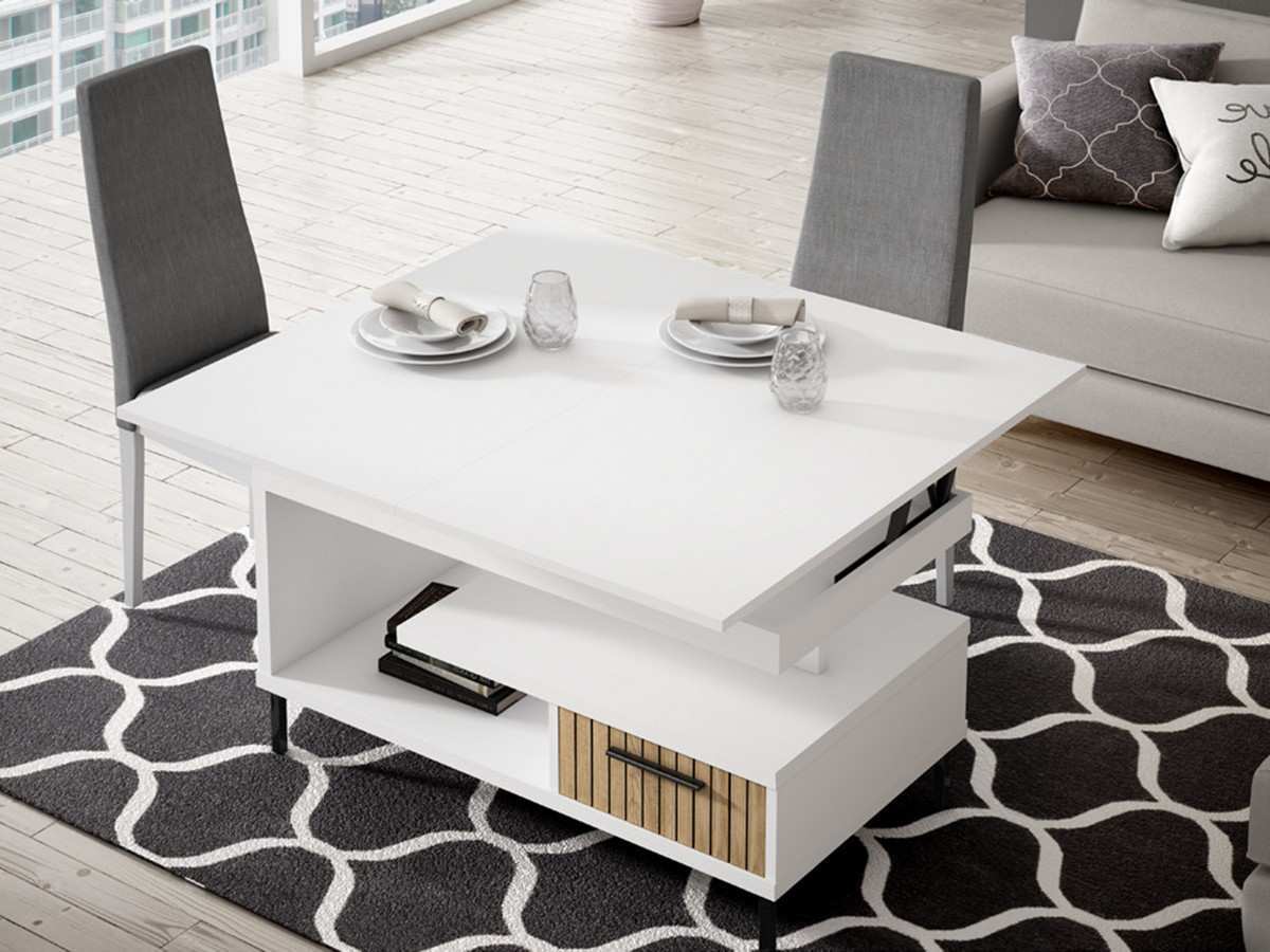  mesa centro convertible elevable doble medida 113x58/116. Modelo CAPRICCIO-MESA-CENTRO-CONVERTIBLE, imagen 3