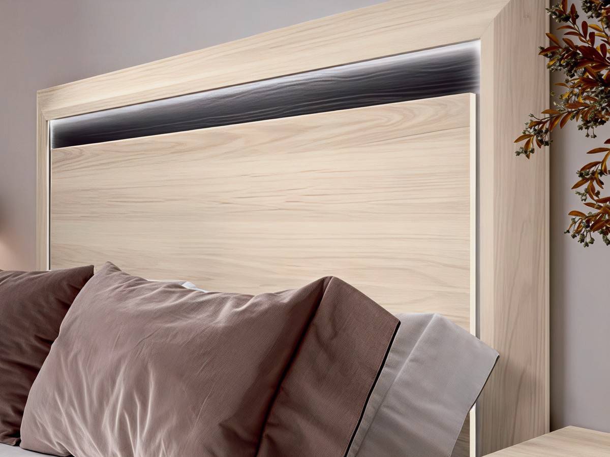  conjunto dormitorio matrimonio cabezal levos led y mesitas tao. Modelo CRETAB-15, imagen 2