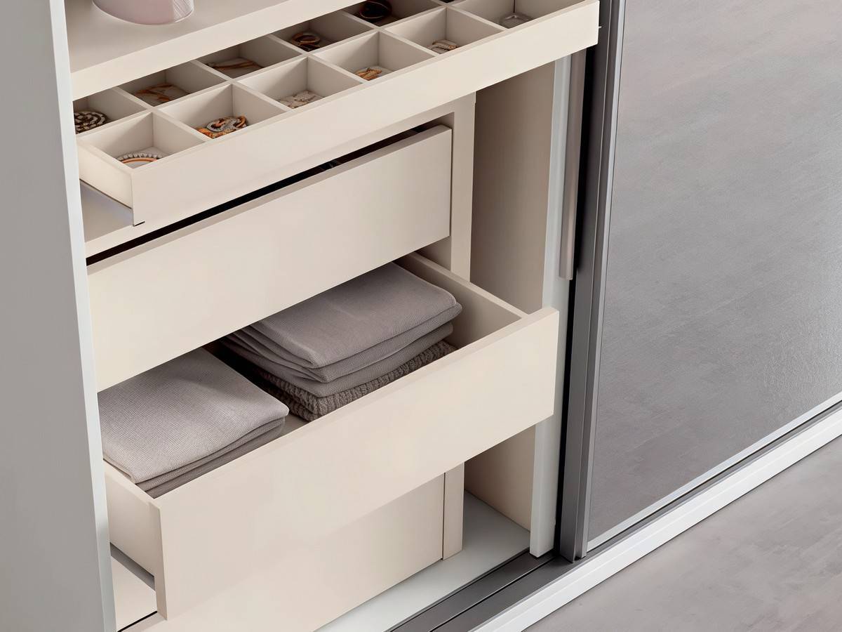  armario corredero pequeño dos puertas interiores lunas blanco mate. Modelo CRETAB-A13, imagen 2