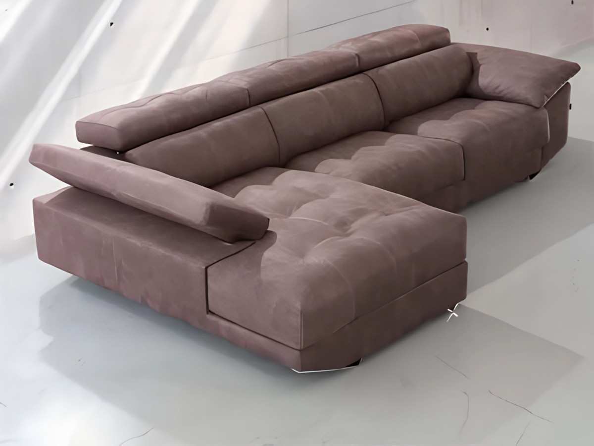  la moderna chaise longue gin es una excelente opción para aquellos que buscan un diseño destacado y contemporáneo en su sala de estar. su característica distintiva son los asientos capitoné, que le otorgan un aspecto elegante y sofisticado. además de su atractivo diseño, esta chaise longue también ofrece comodidad y ergonomía. los respaldos reclinables permiten ajustar la inclinación según tus preferencias, lo que te brinda la posibilidad de encontrar la posición más cómoda para descansar o ver televisión. los asientos de viscoelástica son otro punto destacado de este modelo. la viscoelástica es un material de alta densidad que se adapta a la forma del cuerpo, brindando un excelente soporte y alivio de presión. esto te permitirá disfrutar de una experiencia de asiento confortable y acogedora. además, la chaise longue combina estilo y funcionalidad al mismo tiempo. su diseño moderno se integra fácilmente en diferentes estilos de decoración, y su versatilidad te permite colocarla en diferentes configuraciones para aprovechar al máximo tu espacio.. Modelo DVN-CHAISE-GIN, imagen 4