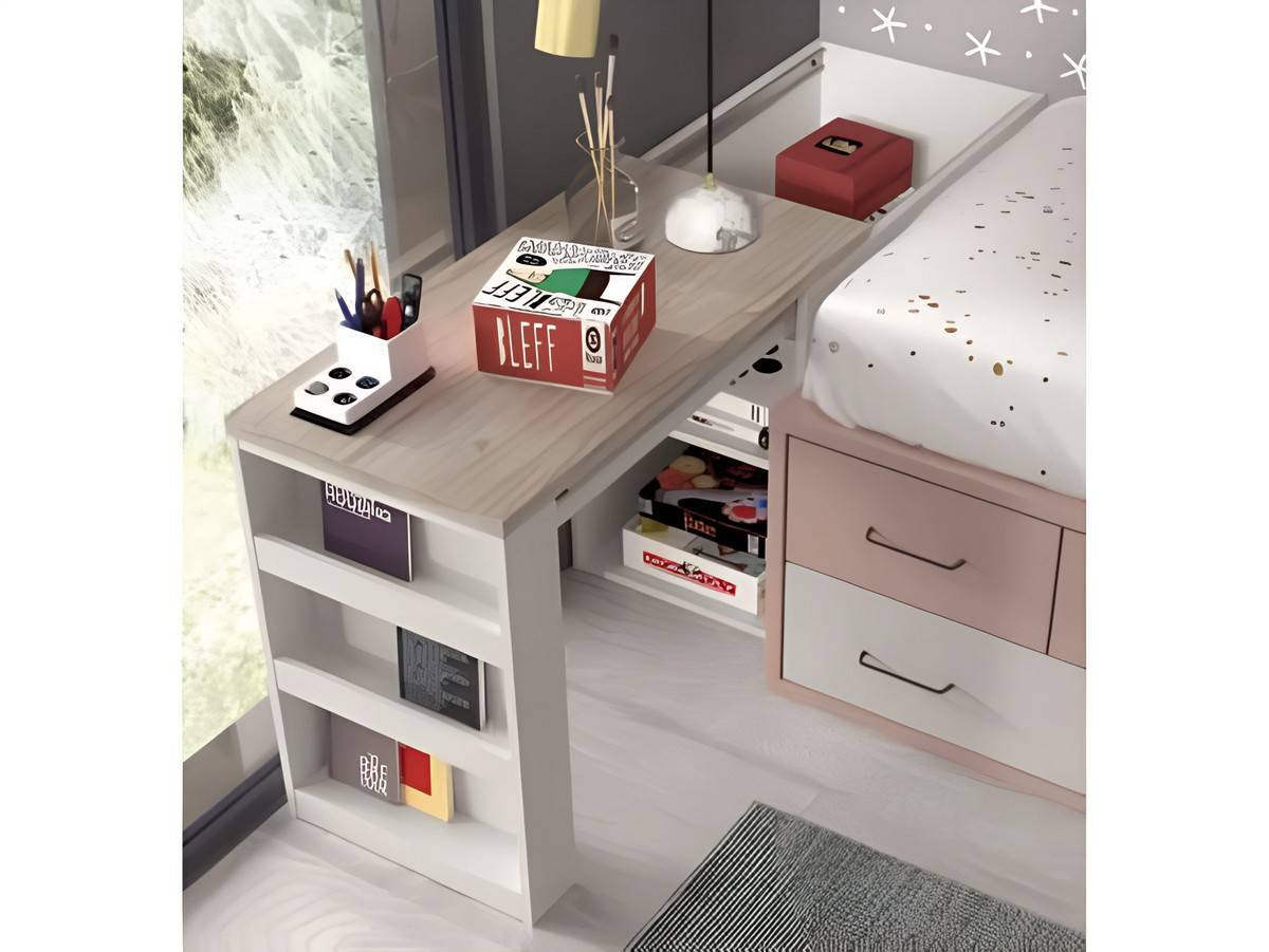 Habitacion Juvenil compacto  base 30 con 4 contenedores y 2 baúles. Modelo FORMAS-022, imagen 2