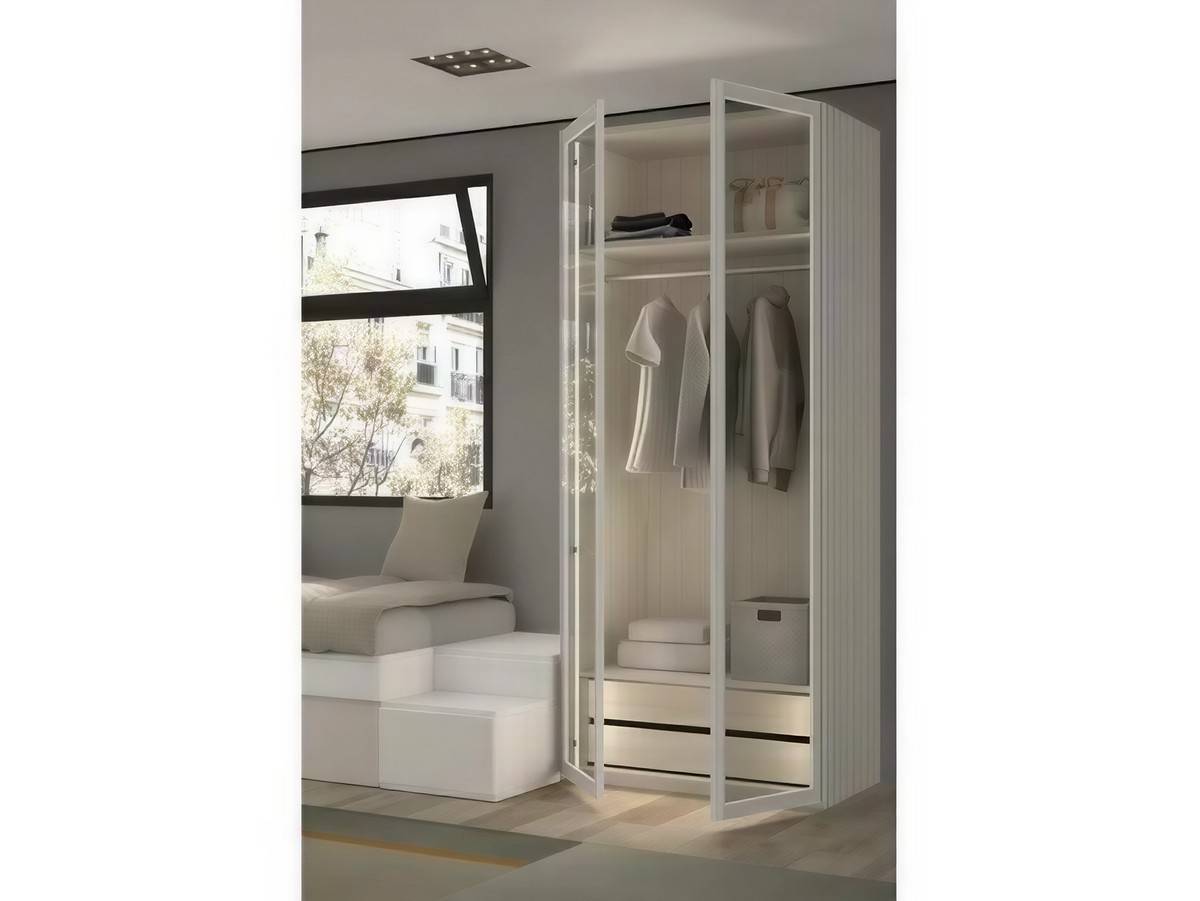 Habitacion Juvenil compacto modular apilable con cama nido arrastre y baules con cajonera escalera. Modelo FORMAS-157, imagen 2