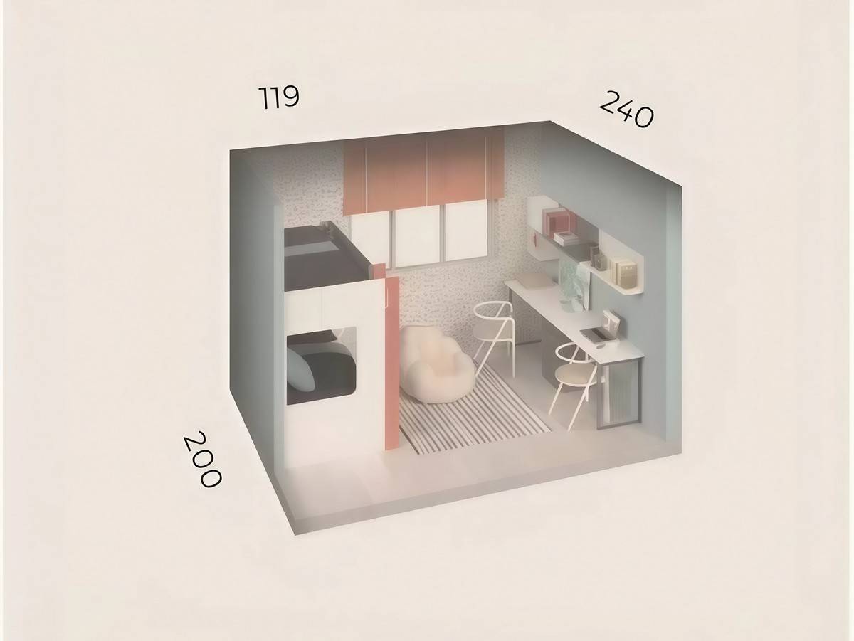 Habitacion Juvenil cama litera bicolor  con módulo 4 contenedores y quitamiedos tapizado. Modelo FORMAS-202, imagen 4