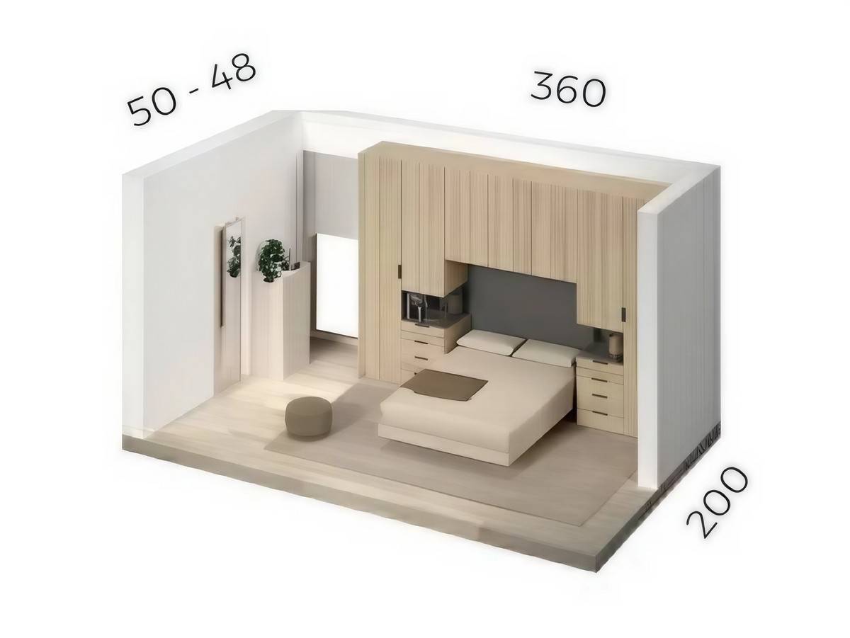 Habitacion Juvenil conjunto armarios puente con cama. Modelo FORMAS-310, imagen 4