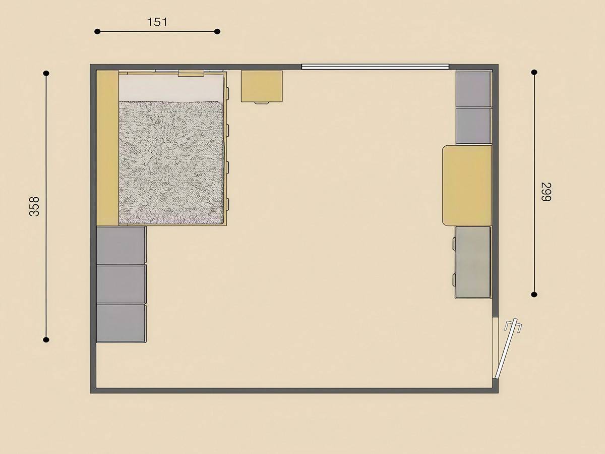 Habitacion Juvenil cama juvenil compacto 30 con módulo de 4 contenedores y arcón trasero con amplia capacidad y diseño moderno de 190x135 cm.. Modelo FORMAS-A051, imagen 6