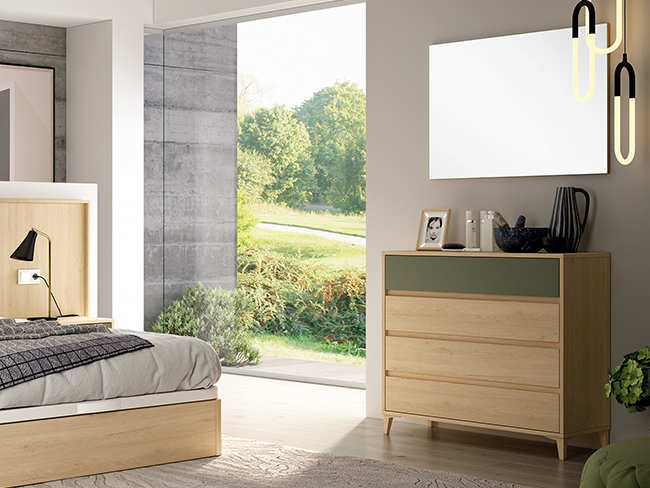 cabezal minix y mesitas 2 cajones kira pata piramide - en valencia, una solución ideal para dormitorios de matrimonio de diseño