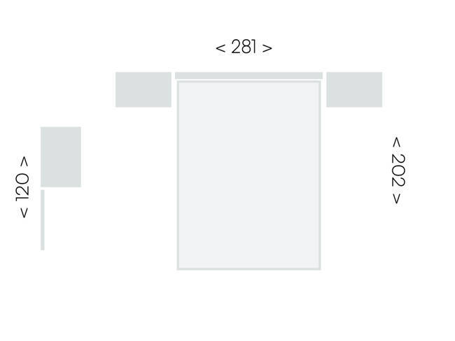 cabezal dueto de 135-150 con mesitas 2 cajones de 60 y 4 patas eiffel (metal) - diseñado para proporcionar el máximo confort y espacio en dormitorios de matrimonio