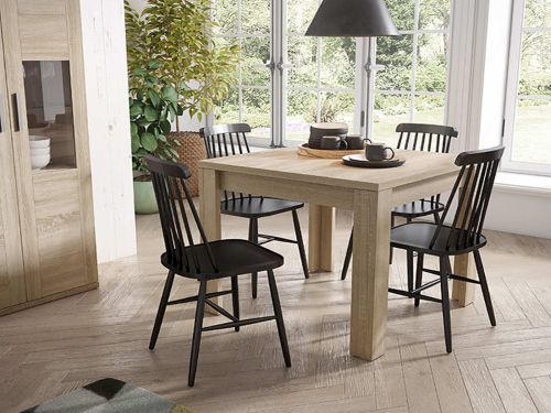 Mueble de salón: mesa extensible cuadrada con medidas de 90-180 cm.