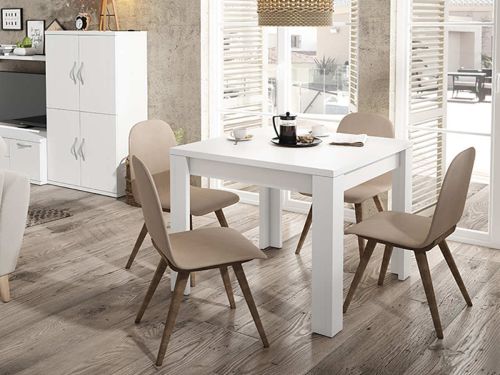 Mueble de salón: mesa cuadrada extensible a 180 cm.