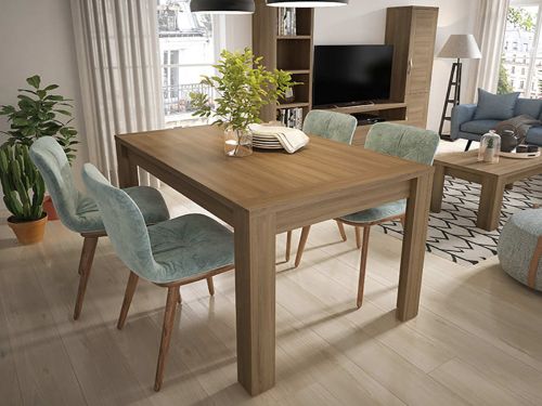 Mesa de comedor extensible con ajuste de hasta 200 cm.