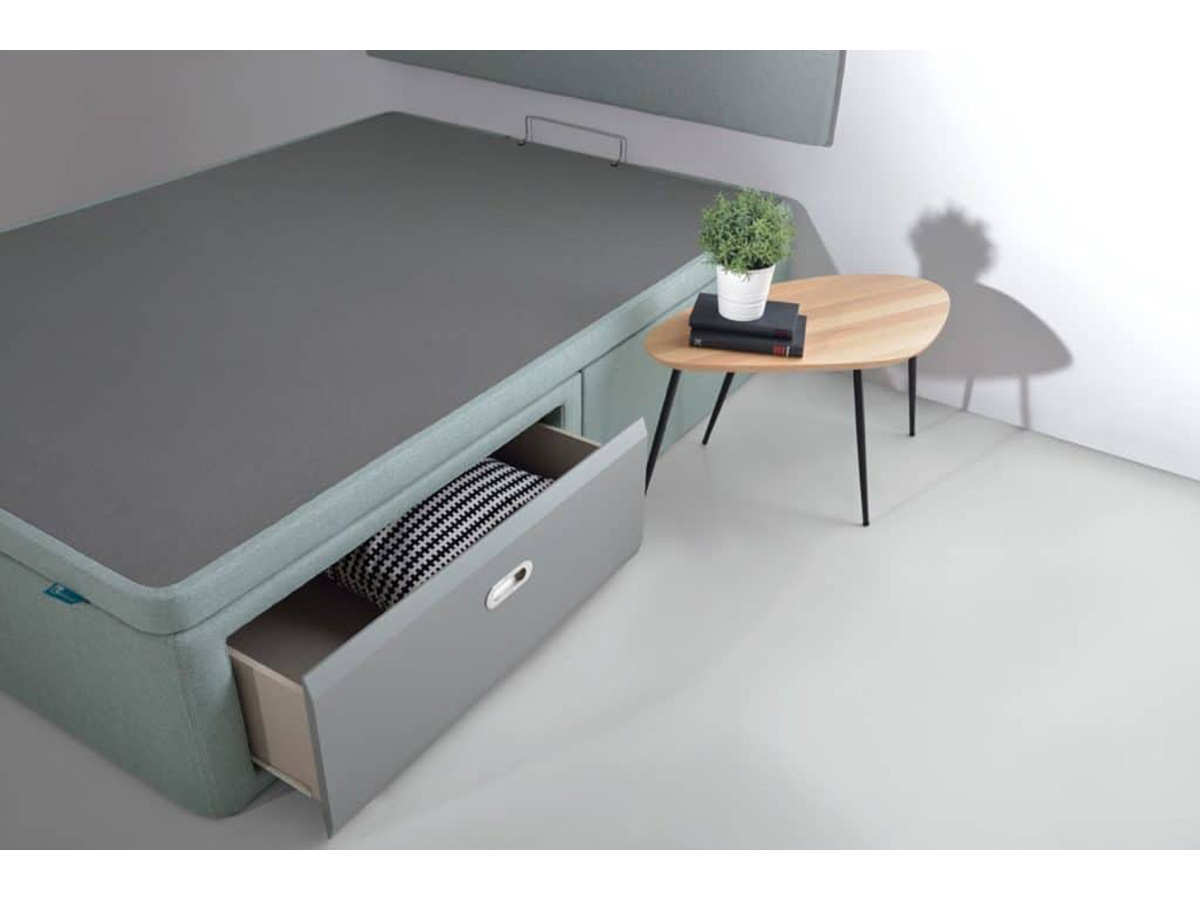  canape elevable  tapizado en tela o polipiel  con 1 cajon a cada lado de la cama para tener tus cosas más a mano, además dispone de un hueco extra en el resto del arcón. Modelo MIXED, imagen 3