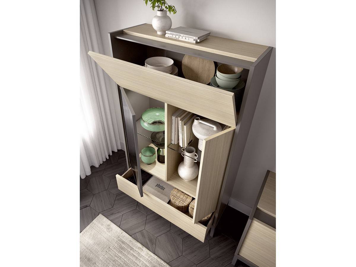  composición de salón en 232 cm con cajones y puertas, fondo 45 cm.. Modelo NEWDUO-42, imagen 4