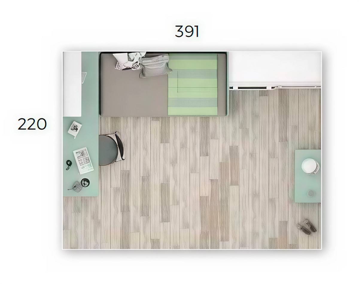 Habitacion Juvenil compacto juvenil de 30mm y base 16 con 3 contenedores para colchon de 190. Modelo ORTS-01, imagen 3