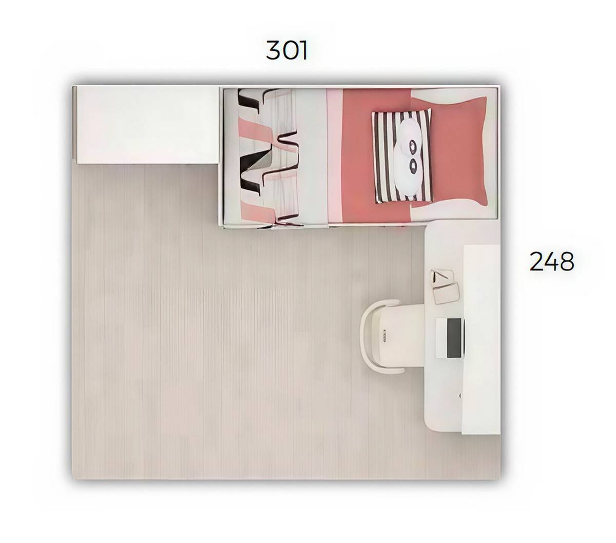 Habitacion Juvenil compacto juvenil 45 forma con 4 cajones pequeños y 4 contenedores 190x90. Modelo ORTS-29, imagen 3