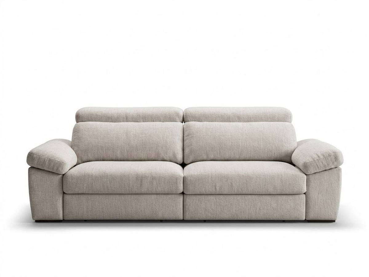  sofá chaise longue con asientos deslizante plus, viscoelástica, respaldos reclinables con cabezal italiano y brazos con arcón integrado para mayor confort y funcionalidad.. Modelo SOFA-EXTENSIBLE-PAU-HKR-288, imagen 2