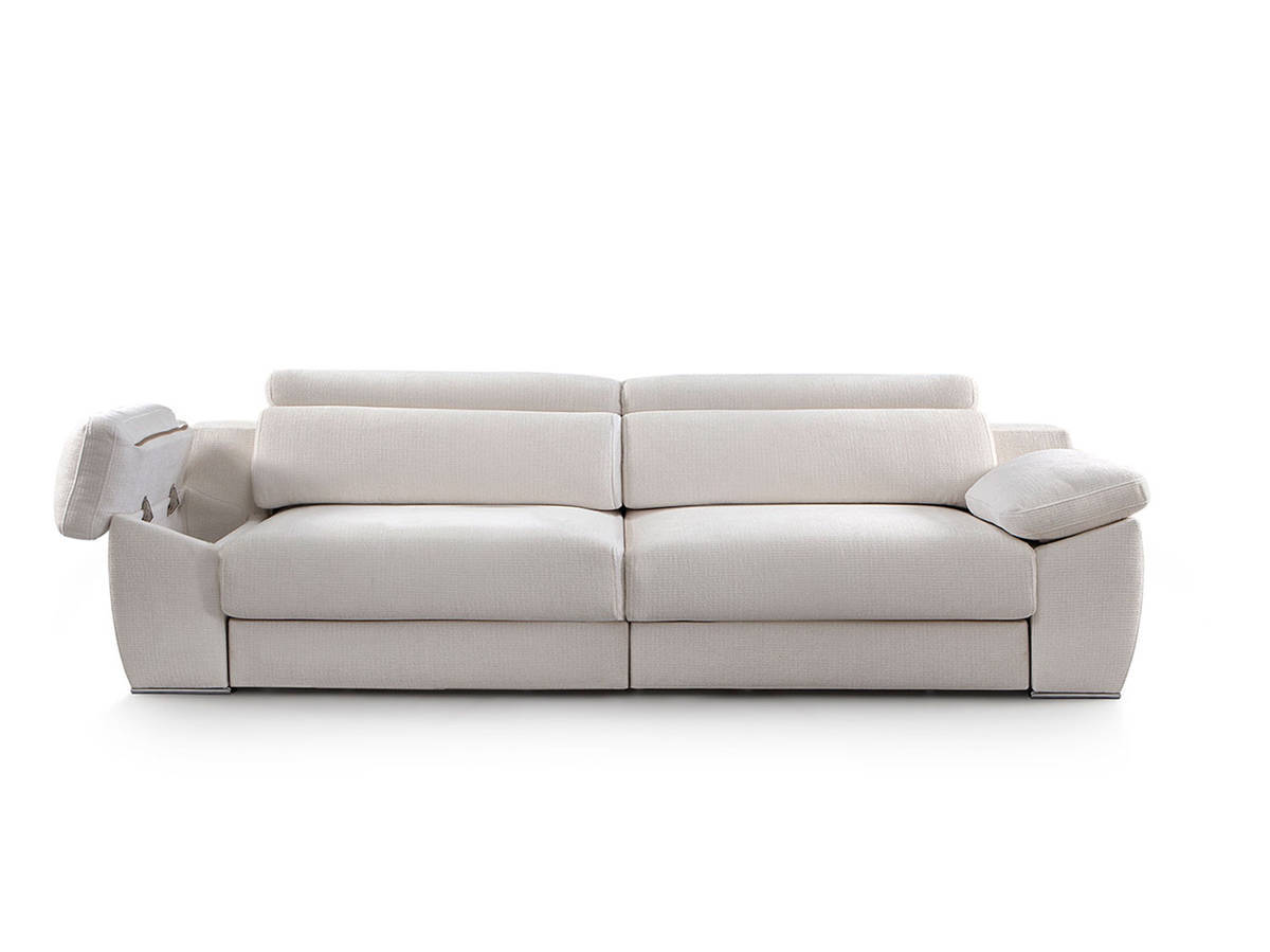  sofá con asientos deslizantes con viscoelástica, respaldo reclinable italiano y arcón brazo para mayor confort y funcionalidad.. Modelo SOFA-KENZO-FTR, imagen 3