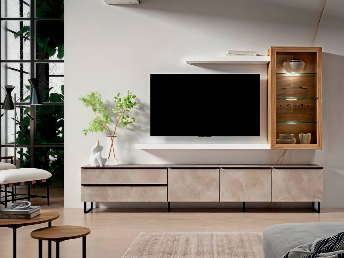  composición de mueble de salón con elementos completos. Modelo SOMA-20, imagen 2