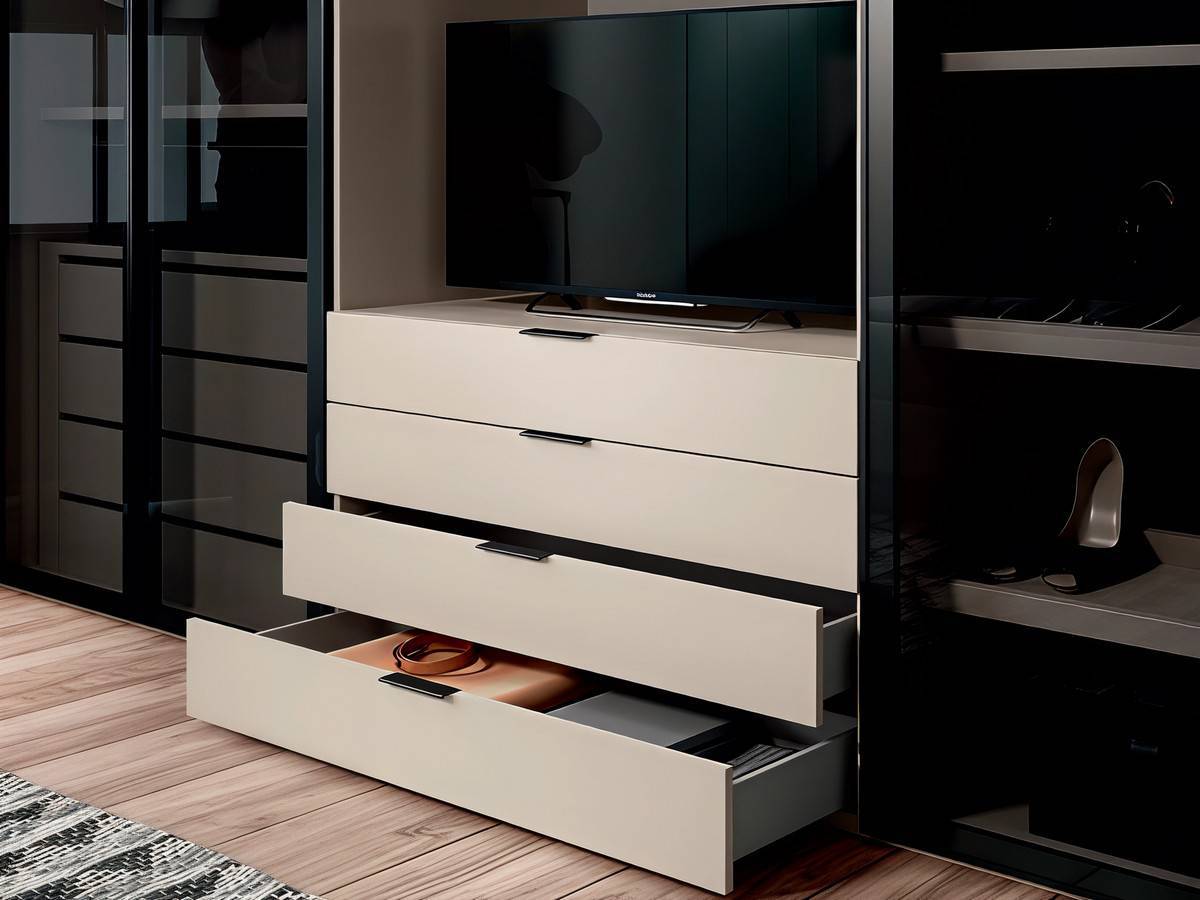  versatilidad con armarios de doble puerta y almacenamiento modular. Modelo SONNO-AM-14, imagen 2