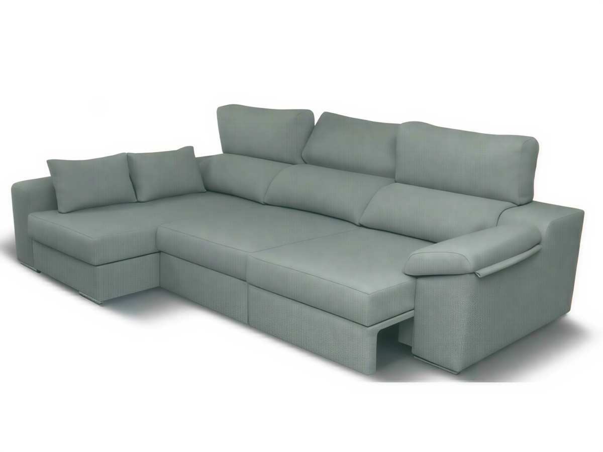  la chaise de 3 plazas con una longitud de 276 cm es un sofá espacioso y versátil que te brindará comodidad y funcionalidad en tu sala de estar. este sofá está diseñado pensando en tu máximo confort y cuenta con varias características que te permitirán personalizar tu experiencia de descanso.los asientos deslizantes de gran apertura te ofrecen la posibilidad de ajustar la profundidad del asiento, lo que te permite adaptar el sofá a tus necesidades y encontrar la posición más cómoda para ti. puedes deslizar los asientos hacia adelante para disfrutar de un mayor espacio para estirarte o hacia atrás para recostarte y relajarte.el apoyo al suelo del sofá proporciona una base sólida y estable, lo que garantiza una experiencia de sentado segura y cómoda. te sentirás firme y equilibrado al utilizar el sofá, sin preocuparte por movimientos o balanceos incómodos.el cabezal reclinable te permite ajustar el ángulo del respaldo, brindándote la posibilidad de encontrar la posición perfecta para descansar o ver televisión. puedes reclinar el cabezal según tus preferencias y disfrutar de un mayor apoyo para tu cuello y cabeza.la pata metálica del sofá no solo agrega un toque estético y moderno, sino que también proporciona resistencia y durabilidad. esta pata asegura que el sofá sea estable y capaz de soportar el uso diario.. Modelo SR-CHAISE-BRASIL, imagen 2