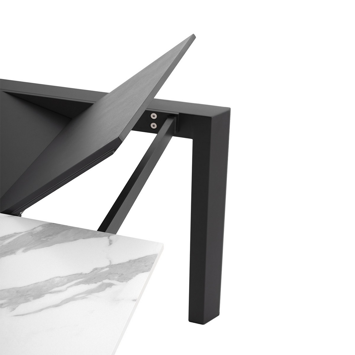 Mesa de comedor mesa extensible lisa 140 blanco-negro. Modelo 00MS203267, imagen 4