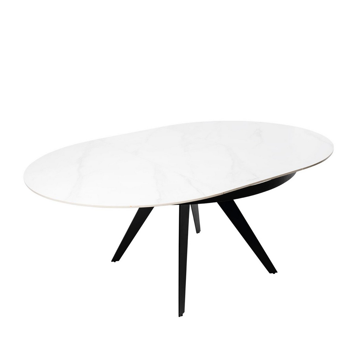 Mesa de comedor mesa extensible luna 130 blanco-negro. Modelo 00MS212612, imagen 5