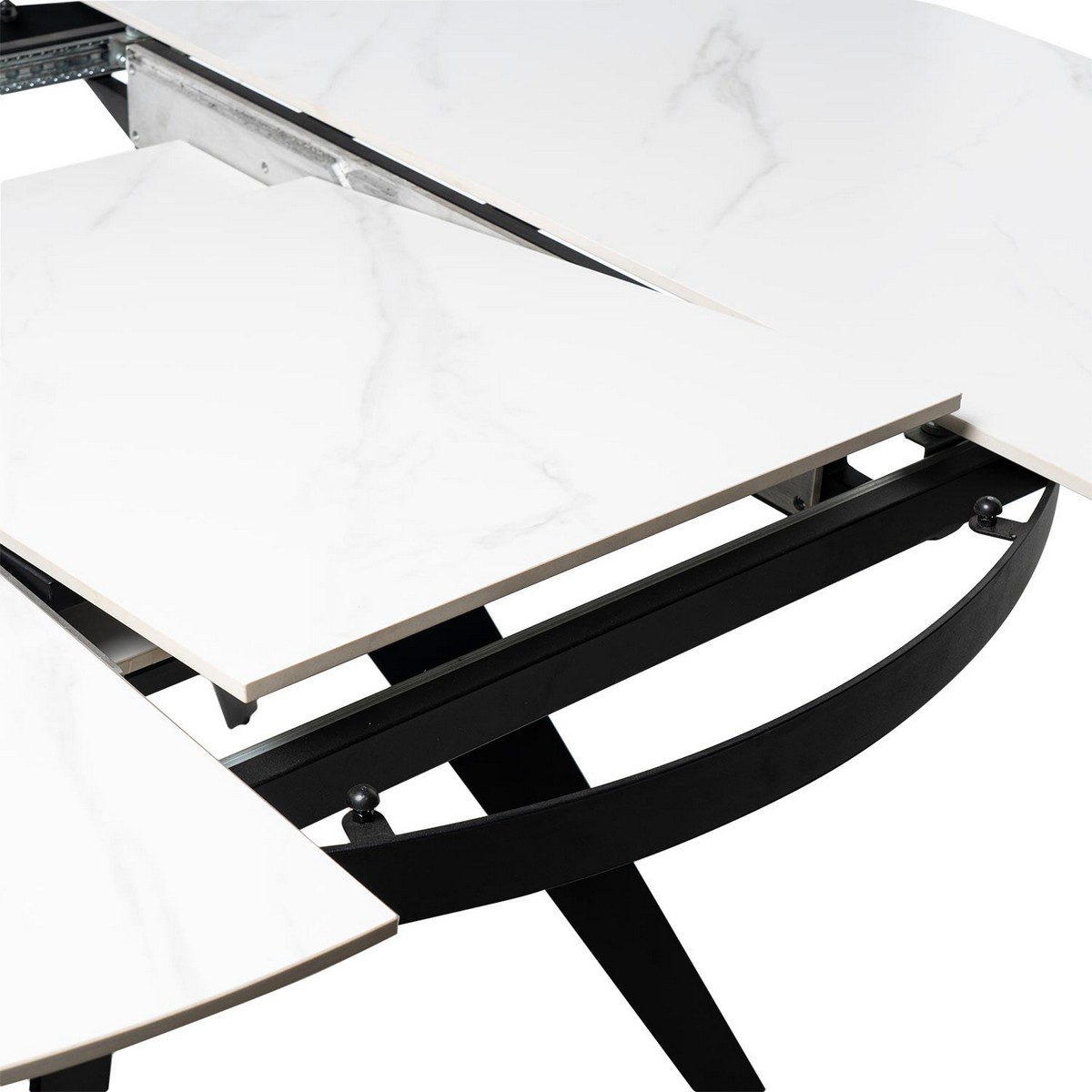 Mesa de comedor mesa extensible luna 130 blanco-negro. Modelo 00MS212612, imagen 8