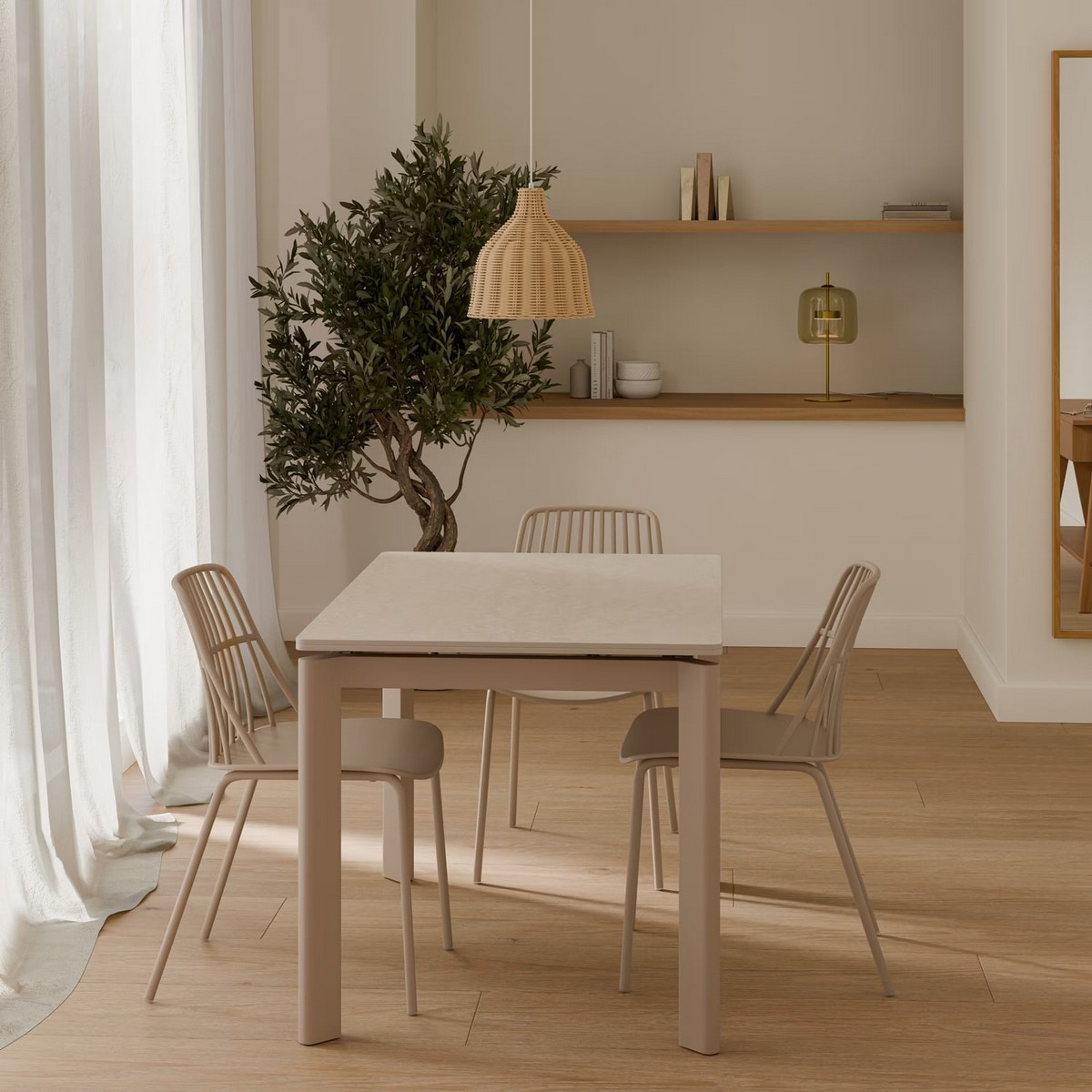 Mesa de comedor mesa extensible constance 120 travertino-beige. Modelo 00MS218066, imagen 6