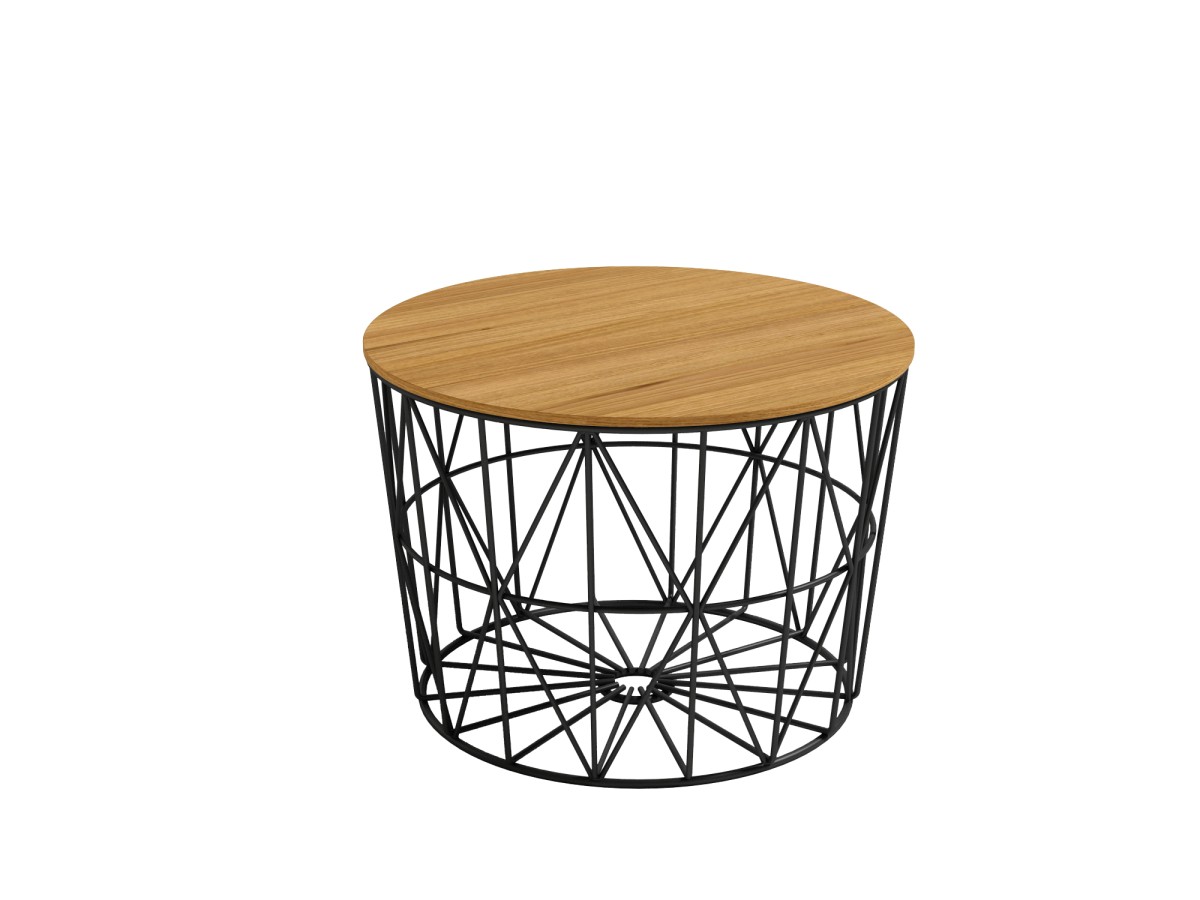 Mesa de Centro mesa metal y madera atlantico 60x60x43 color blanco, blanco y madera, negro y madera o negro
	 medidas: 60cm. Modelo ATLANTICO-60-BGL, imagen 4
