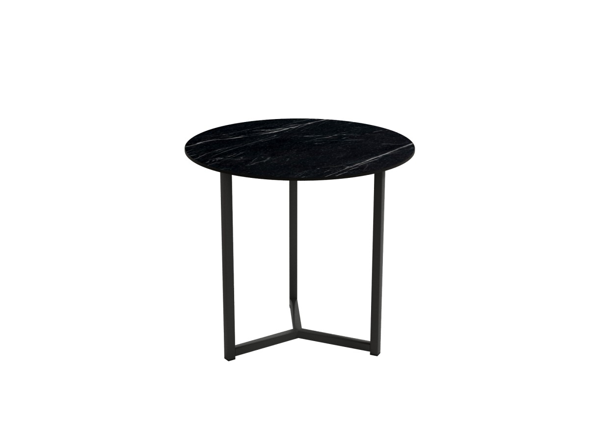 Mesa de Centro mesa balear redonda diametro 50 estructura marfil o negro y sobre arena, porland, marquina o  carrara
	 medidas: 50cm. Modelo BALEAR-REDONDA-50-BGL, imagen 3