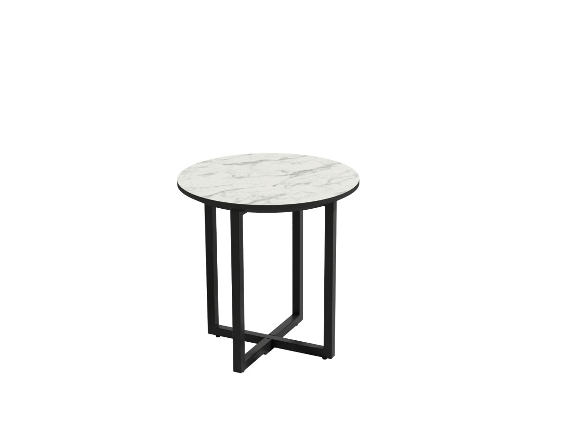 Mesa de Centro mesa centro egeo redonda de 40cm color metal negro y sobre porland, marquina o carrara
	 medidas: 40cm. Modelo EGEO-40-BGL, imagen 4
