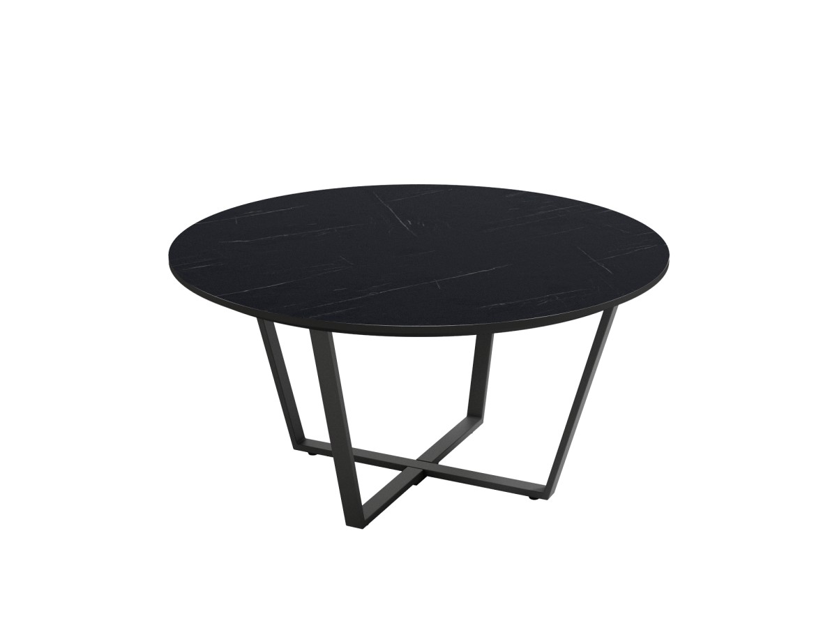 Mesa de Centro mesa centro egeo redonda de 80cm color metal negro y sobre porland, marquina o carrara
	 medidas: 80cm. Modelo EGEO-80-BGL, imagen 3