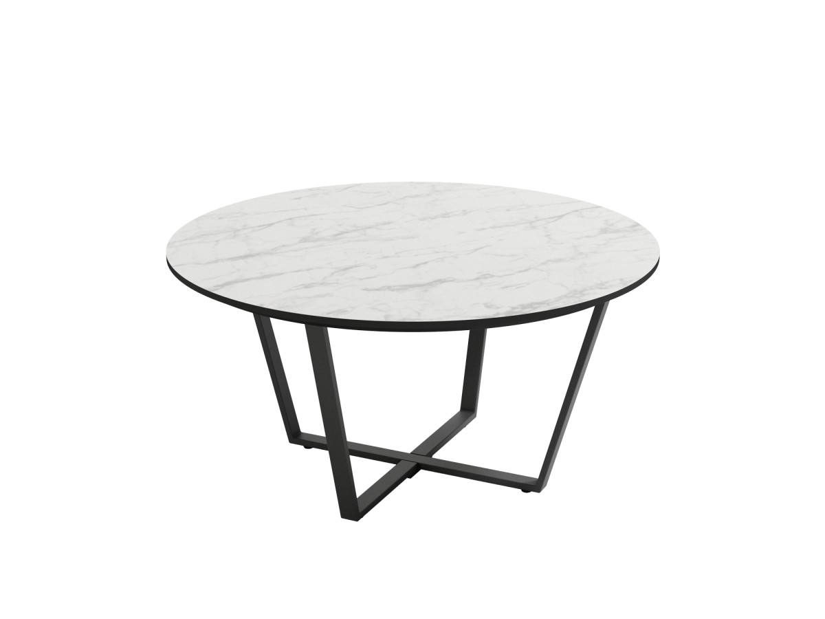 Mesa de Centro mesa centro egeo redonda de 80cm color metal negro y sobre porland, marquina o carrara
	 medidas: 80cm. Modelo EGEO-80-BGL, imagen 4