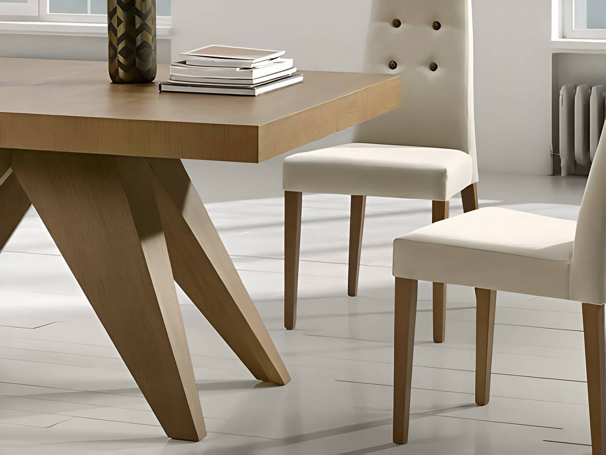 Mesa Comedor mesa comedor retangular con 1 , 2 ó 3 extensibles ocultos de 50 y apertura con tapa corredera. pata central de madera  apertura del extensble formato libro terminada en chapa de haya , roble o nogal medidas: 150x100 cm  más opciones de colores y medidas disponibles. Modelo MESA-EXTENSIBLE-PMI-BOU, imagen 3