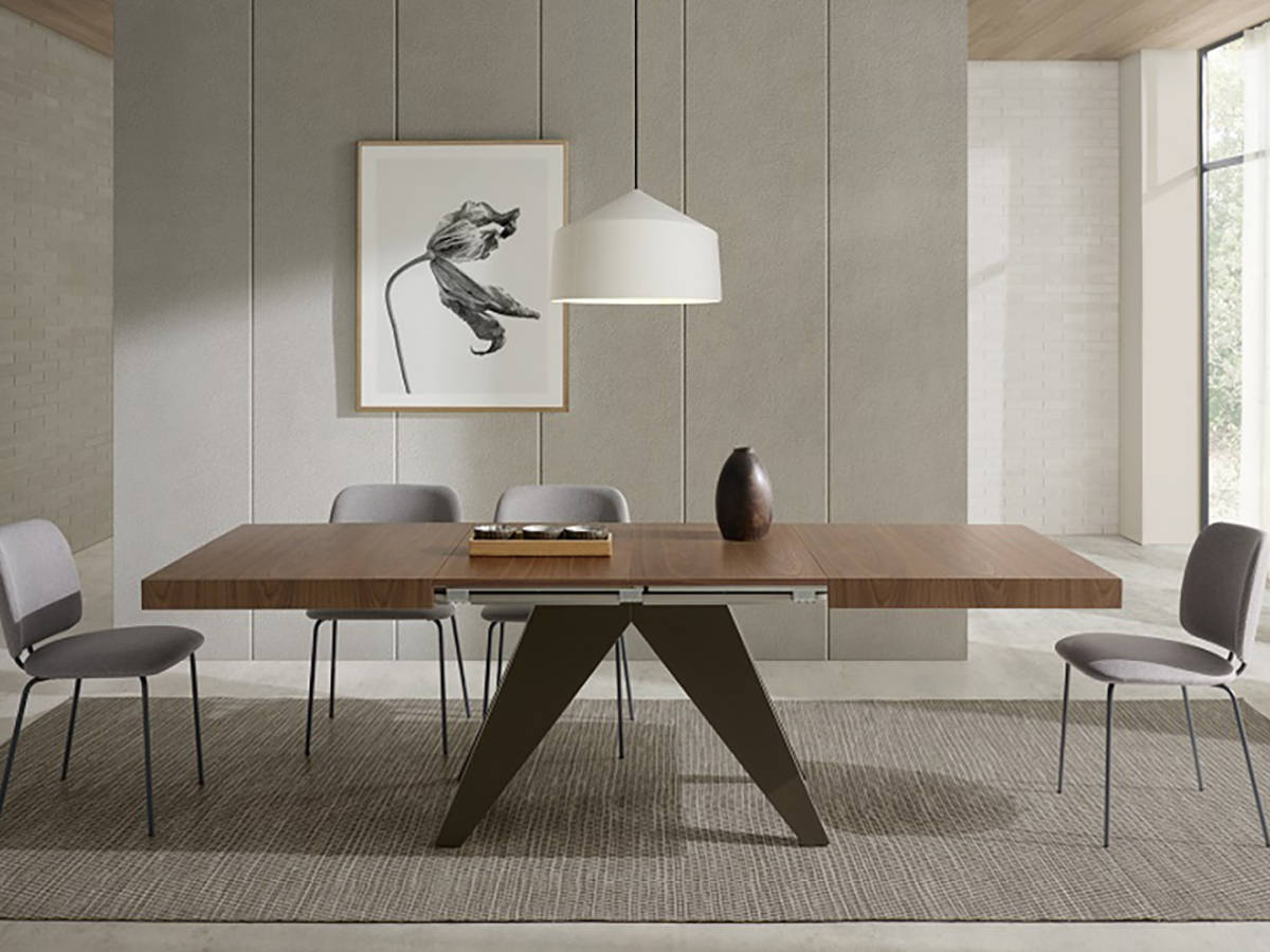 Mesa Comedor mesa comedor retangular con 1 , 2 ó 3 extensibles ocultos de 50 y apertura con tapa corredera. pata central de madera  apertura del extensble formato libro terminada en chapa de haya , roble o nogal medidas: 150x100 cm  más opciones de colores y medidas disponibles. Modelo MESA-EXTENSIBLE-PMI-BOU, imagen 6