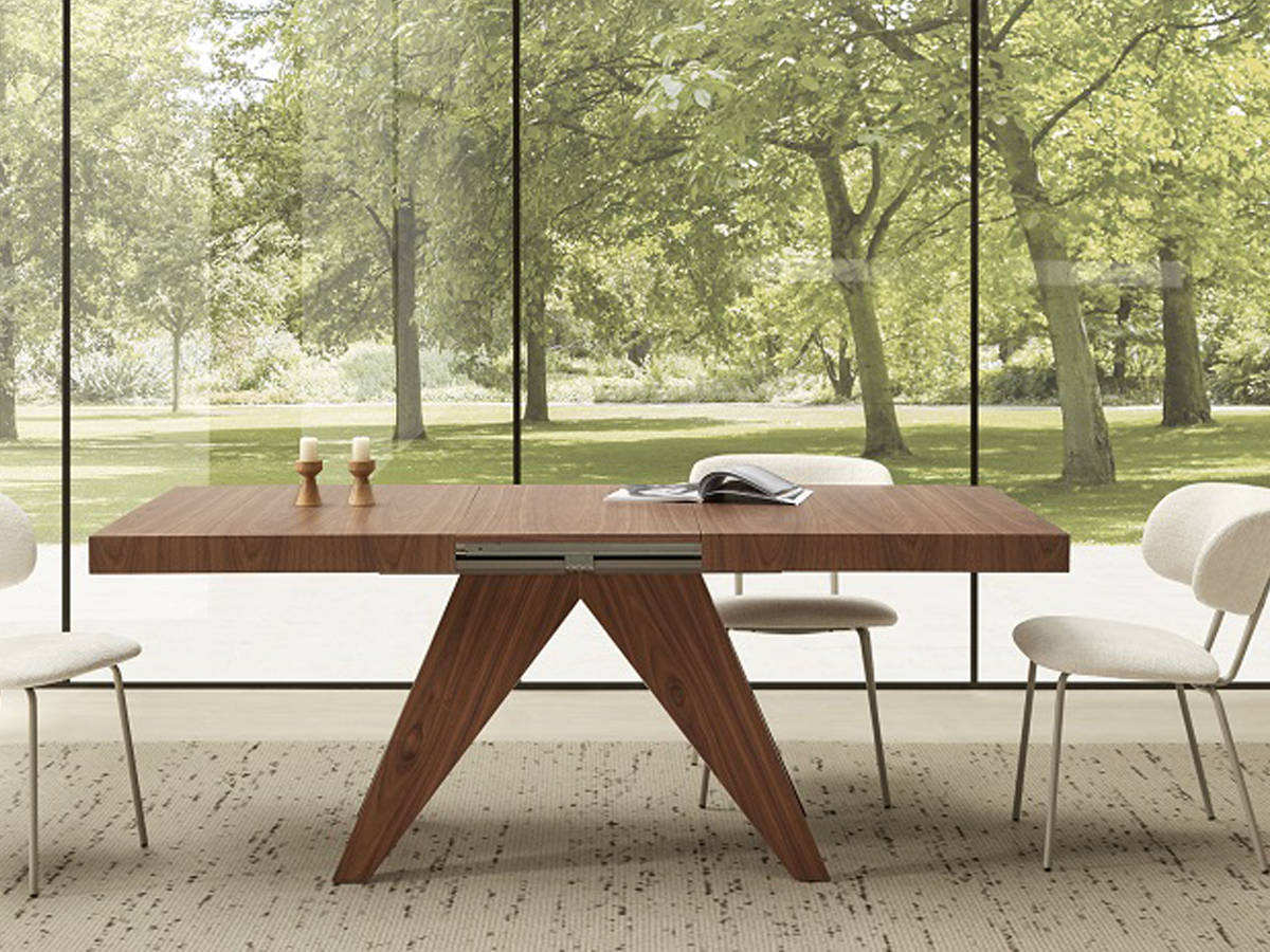 Mesa Comedor mesa comedor retangular con 1 , 2 ó 3 extensibles ocultos de 50 y apertura con tapa corredera. pata central de madera  apertura del extensble formato libro terminada en chapa de haya , roble o nogal medidas: 150x100 cm  más opciones de colores y medidas disponibles. Modelo MESA-EXTENSIBLE-PMI-BOU, imagen 7