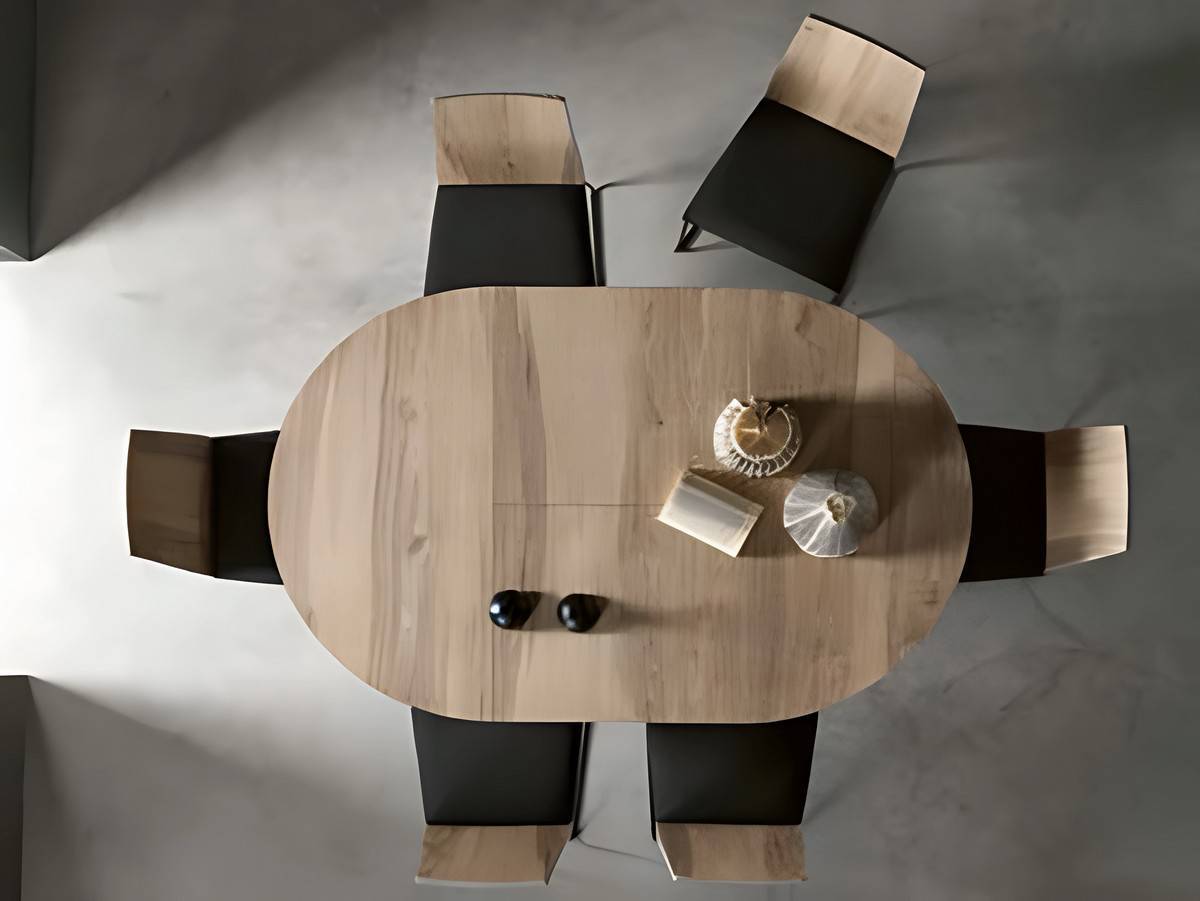 Mesa Comedor mesa redonda de melamina con 1 extensible ocultos de 70 y apertura con tapa corredera. patas metalicas con varios ababados  negro, blanco y plata. apertura del extensble formato libro  medidas: 110 cm  más opciones de colores y medidas disponibles. Modelo MESA-EXTENSIBLE-PMI-HIEDRA, imagen 5