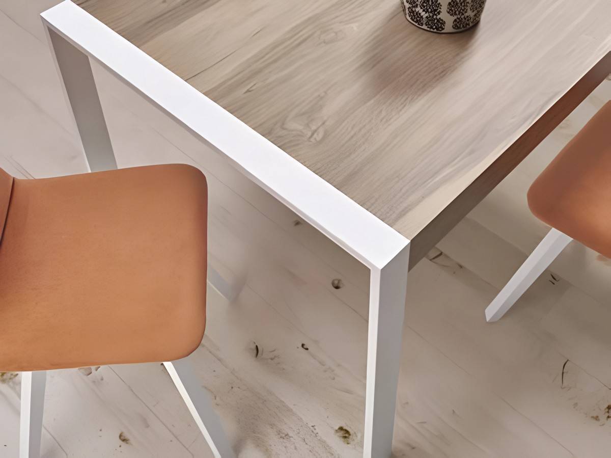 Mesa Comedor mesa comedor retangular con 1 extensible oculto de 60 y apertura con pata corredera. patas  en arco con varios ababados metalicos negro, blanco, óxido o industrial  apertura del extensble formato libro  medidas:90200x90 cm  más opciones de colores y medidas disponibles. Modelo MESA-EXTENSIBLE-PMI-TEMA, imagen 4