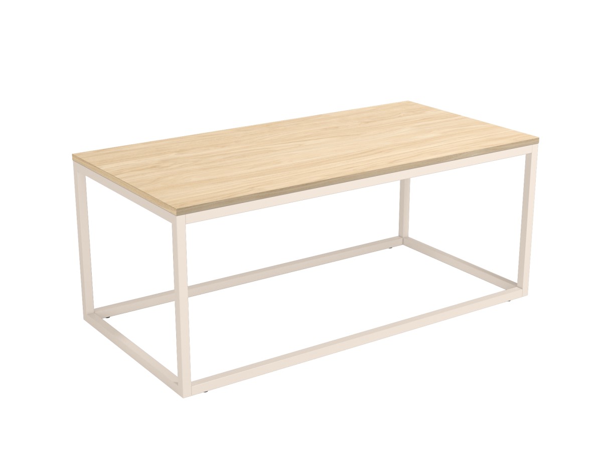 Mesa de Centro mesa centro rectangular  modelo pacifico 100x50x40  en metal  marfil o negro y artic, java, alpin, perla, roble o blanco
	 medidas: 100cm. Modelo PACIFICO-100-BGL, imagen 4